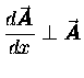 ${\displaystyle {d\vec{\mbox{\boldmath$\space A $\unboldmath }} \over dx} \perp
\vec{\mbox{\boldmath$ A $\unboldmath }} }$