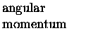 $\textstyle \parbox{1.25in}{\raggedright angular momentum}$