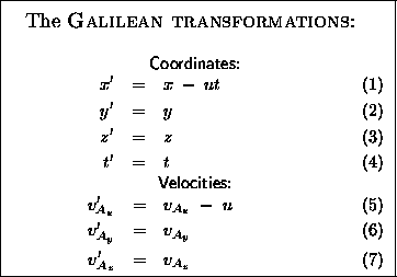 % latex2html id marker 946
\fbox{\parbox{3.0in}{
\null \hfil {\large The {\sc G . . . 
 . . . v_{A_y} \qquad \qquad \\
v'_{A_z} &=& v_{A_z} \qquad \qquad
\end{eqnarray} } }