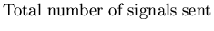 $\textstyle \parbox{2.0in}{\raggedright {Total number of signals sent}}$