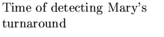 $\textstyle \parbox{2.0in}{\raggedright {Time of detecting Mary's turnaround}}$